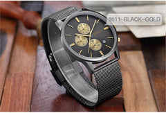 Men's Watches BAOGELA Fashion Sports quartz-watch stainless steel mesh Brand men watches Multi-function Wristwatche Chronograph